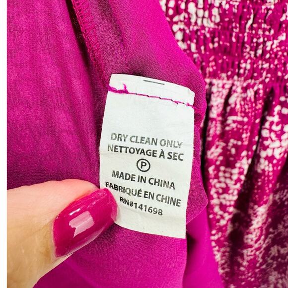 Ramy Brook Silk Printed St. Barts Silk Strapless Mini Dress Purple – Size Medium - Picture 7 of 7